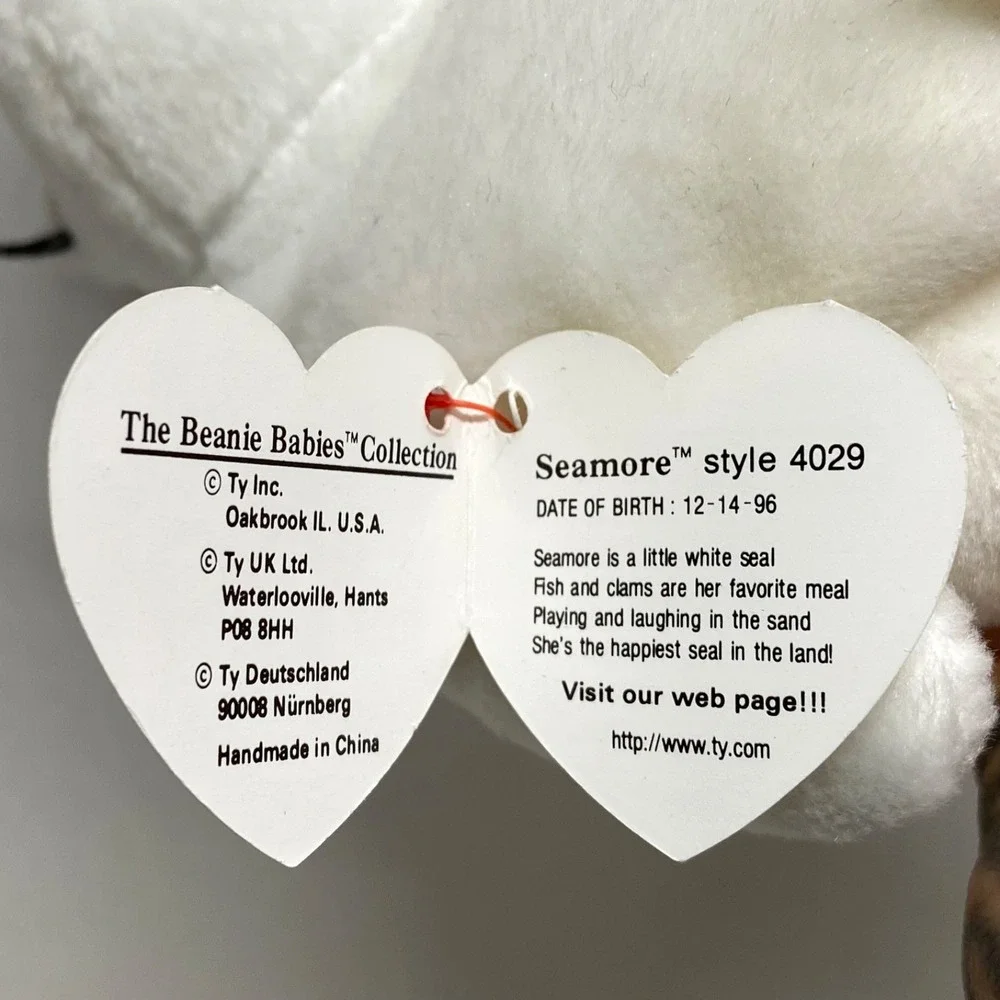 Vintage Ty Beanie Babies Seamore Baby Seal 1993 Retired Plush Rare See Tags MWMT